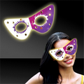 Mardi Gras Glow Mask - White